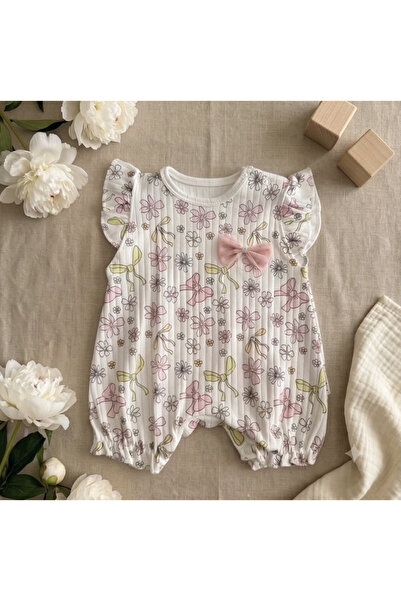 mandalinsbaby Baby Girl Jumpsuit with Floral Shorts