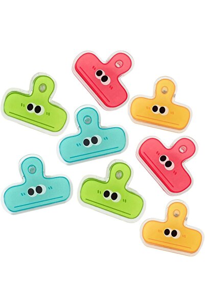 Arabest 8-Piece Mini Acrylic Binder Clips,Small Bulldog File Organization Cla...