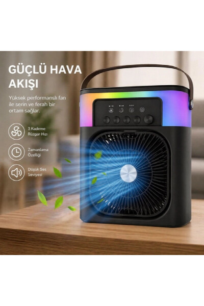 AYBARTEC STARX DD5005 SPRAY FAN Şarjlı Sulu Vantilatör RGB Su Püskürten Serin...