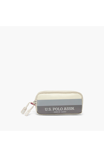 U.S. Polo Assn. يو إس بولو أس إن. حقيبة أقلام مطبوعة بقسمين