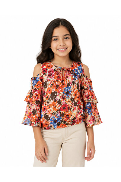 Generic Girls Floral Blouse With Bell Sleeves | Floral print blouse for girls