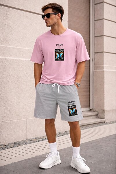 orwen life est. 2022 Unisex Oversize Printed T-Shirt Gray Shorts 2-Piece Set ...