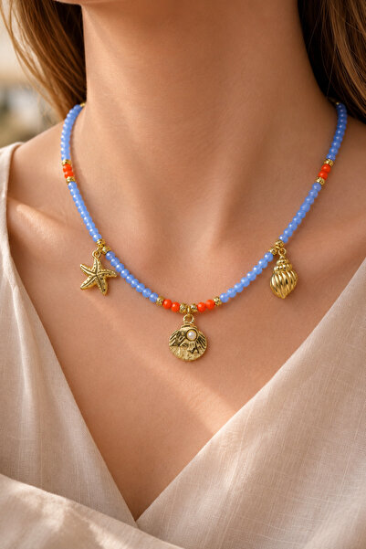 Alexis Carrel Marissa Sea Themed Blue Bead Necklace