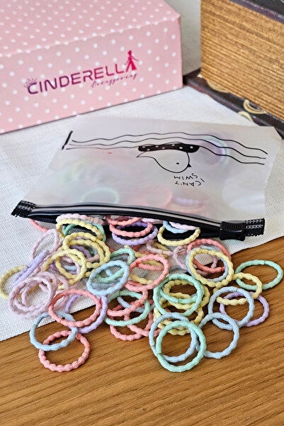 Cinderella Set de 100 de agrafe de păr din cauciuc moale, colorate, în nuanțe...