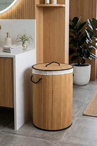 Snippy Louis - Coș de rufe din bambus, pliabil, ergonomic, organizator de ruf...