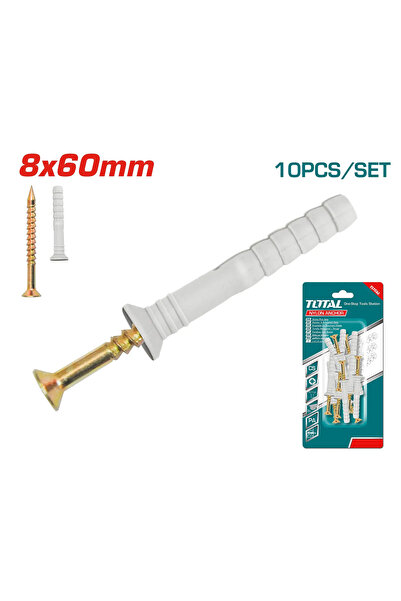 TOTAL مجموعة مسامير على كرت 8x60mm 10PCS/SET WJNAK5007012 توتال