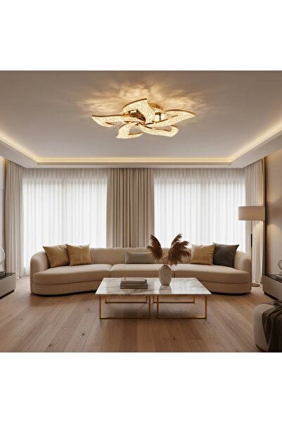 Alessandro DESIGN Lustra LED cu Telecomanda, Cristal, 66W, 5 Surse, Dimabila,...