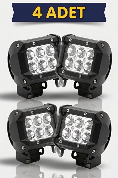 Arvonx 4 ADET SIS LAMBA OFF ROAD PROJEKTOR 10-30V 6 LED CAKARLI BEYAZ