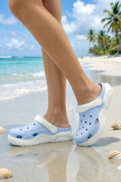 Generic Brand Dnevne papuče za plažu i bazen u bebi plavoj boji, ženske papuč...
