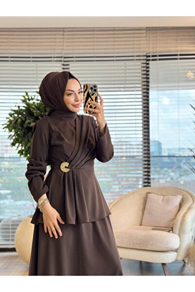 ALANURMODA 14496 Burçin Takım Coffee