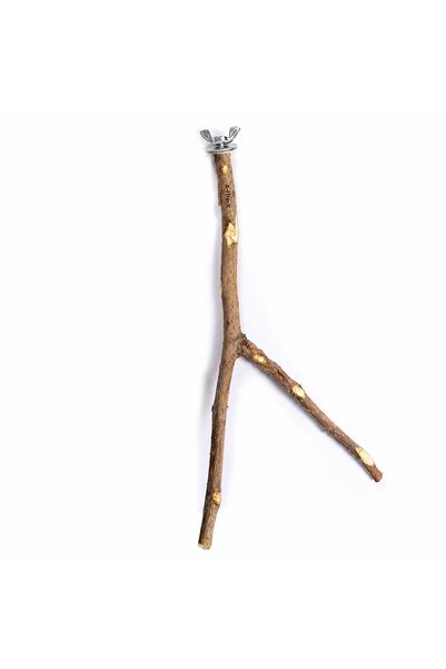 X-Perk Natural Wood Forked Bird Perch Parrot Perch Natural Wooden Branch Perch for Cage Length 25-30 cm