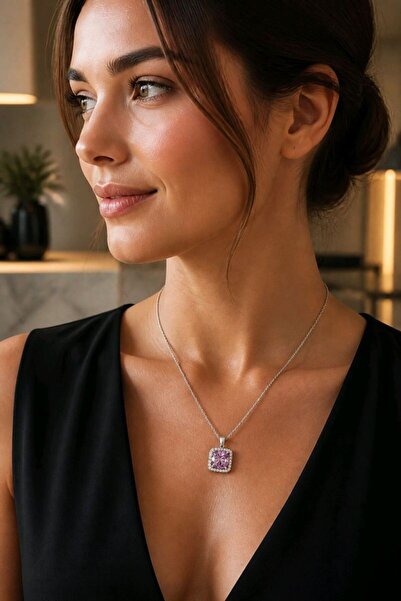 Monalisa Home Silver Color Luxurious Zircon Stone Figured Showy Necklace