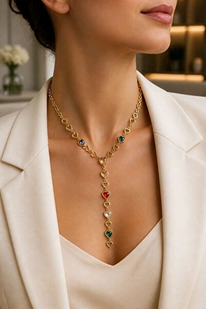 Monalisa Home Luxurious Zircon Stone Figured Flashy Y Necklace