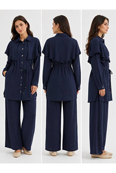 PAYİNİ 547-115 Women's Ruffled Detail Tight Suit