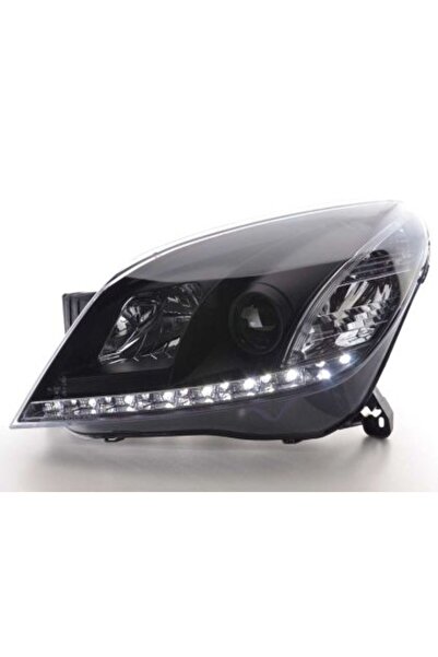 Junyan Εμπρόσθιοι προβολείς LED για Opel Astra H (2004-2009) - μαύροι, με λάμ...