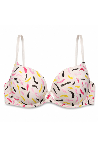 Generic Women's Padded Bra with Colourful Print and Adjustable Straps-Size 38...