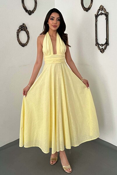 Lady Pixie Halter Neck Linen Dress