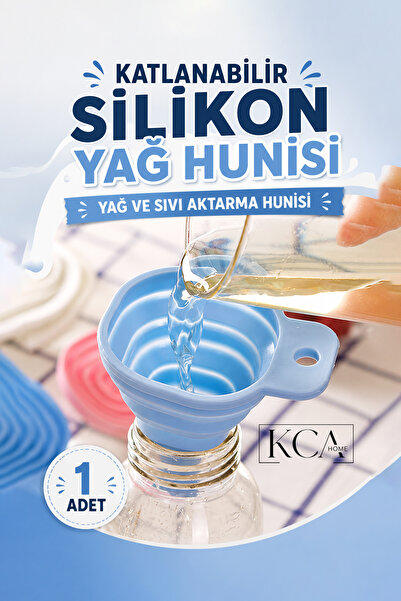 KCA HOME Katlanabilir Silikon Yağ Hunisi, Yağ ve Sıvı Aktarma Hunisi, Yağdanl...