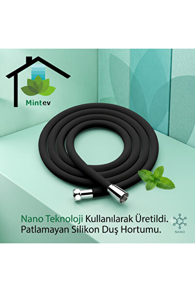 mintev Silikon Patlamaz Yırtılmaz Ezilmez Nano Duş Hortumu 150 cm Banyo Duş H...