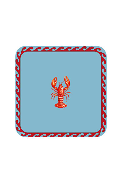 Rosivella Lobster 6-Piece Glass & Tray Mat Set