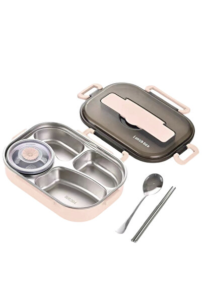 MIZAJIC Stainless Steel Bento Lunch Box for Kids and Adults Leakproof 4 Compa...