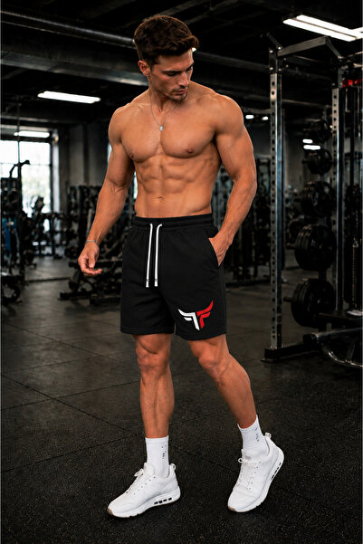 JAWÜ STYLE Shorts Bull Printed Sweat-Absorbent Black&Gray