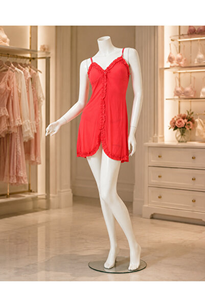 GENERINK Night Rose Women's Nightgown on Thin Straps, Available in Black, Red...