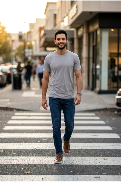 Basic Modal Bisiklet Yaka Erkek T-Shirt