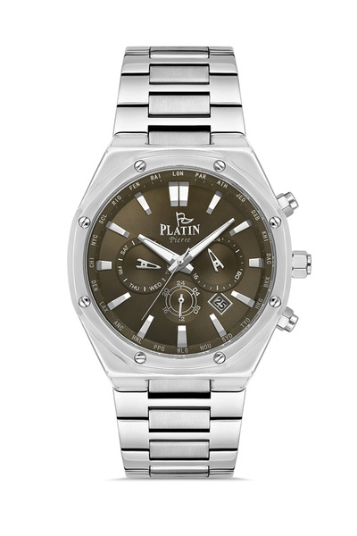 Platin Pierre Hds-1290Ga-A6 Steel Cord Functions Active Men's Wristwatch