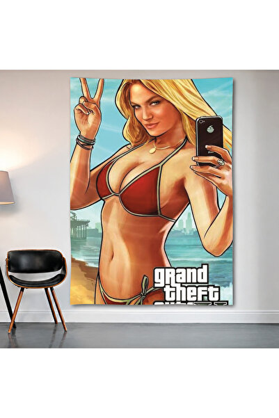Geek Cultcha Grand Theft Auto Beach Girl Wall Covering Wall Tapestry First Qu...