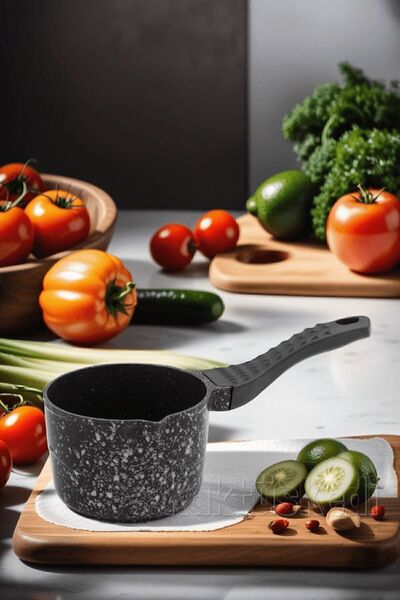 Empressco Steel Cast Iron Casserole and Milk Pot Set 14 Cm, Durable and Styli...