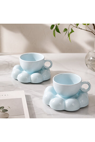 Paçi 2 Kişilik Puffy Blue Kahve Fincanı