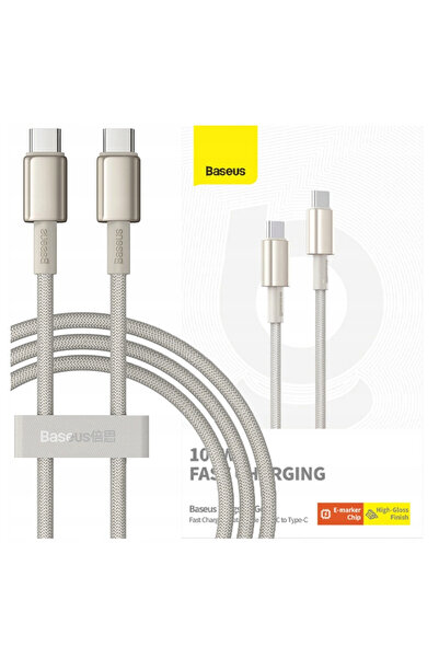Baseus Cablu USB-C la USB-C 100W PD pentru telefoane 1M Auriu Încărcare rapidă