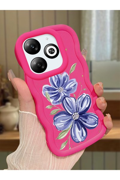 Hontinga Infinix Smart 8 Compatible Case Camera Protector Red Silicone Couple...