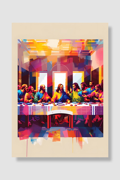 Luna Marissa Poster Poslednje večere Šareni pop art tumačenje Isusa i apostol...