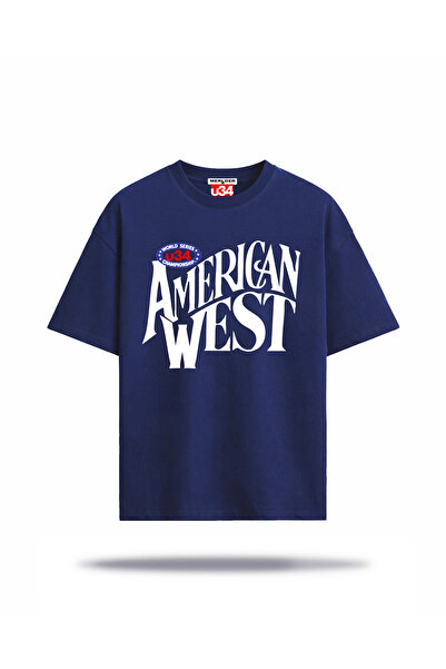 American West Baskılı %100 pamuk Relaxed (Yarı Oversize) Tişört