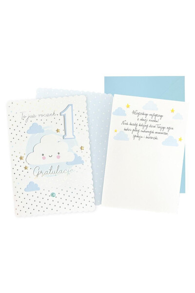KUKARTKA Karnet B6 Dream Cards pentru 1 an, felicitare cu norisor albastru, M...