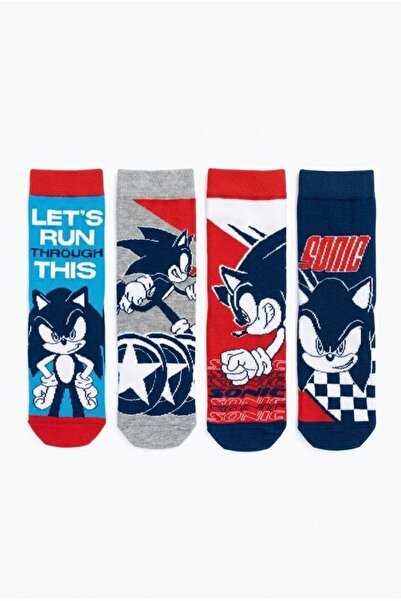 SEGA Lisanslı Sonic 3'lü Erkek Soket Pamuklu Çorap Günlük Çorap Hediyelik Çor...
