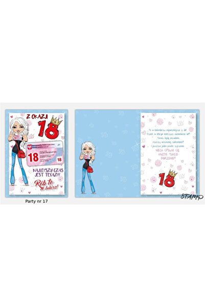 STAMP Felicitare, STAMP, 18 ani, wz17, Cu plic, Multicolor