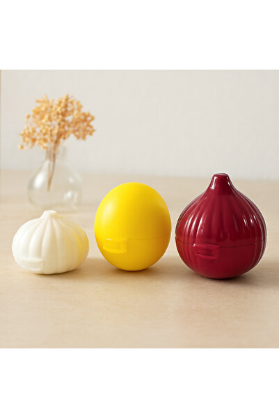 magicool 3-Piece Colorful Plastic Storage Box - Lemon, Onion, Garlic
