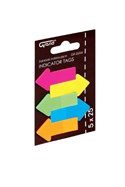 GRAND Notite adezive, Grand, 45 x 23 mm, 5 seturi de 25 buc, Multicolor