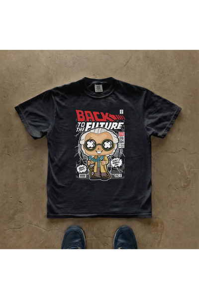 Grafftee Clothing تي شيرت كبير الحجم مطبوع عليه دكتور إيميت براون للجنسين
