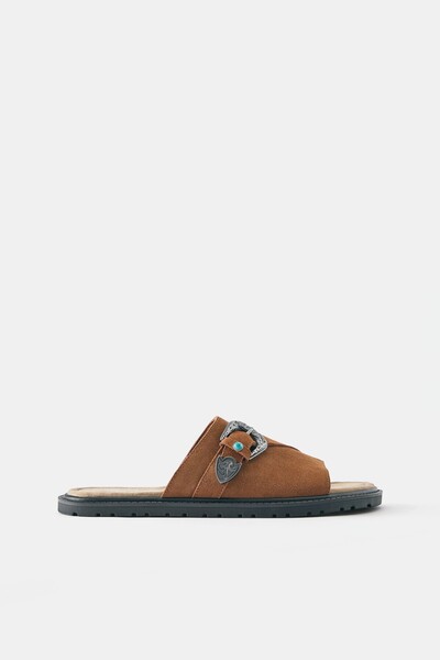 Pull & Bear Deri kovboy sandalet