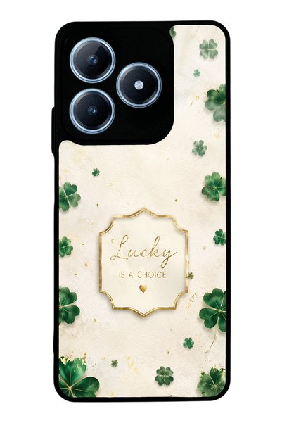 Spoyi Realme C63 Ivory Lucky Clover Design Glossy Phone Case