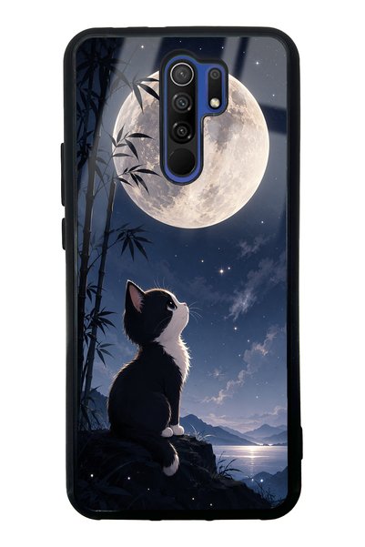Spoyi حافظة هاتف Xiaomi Redmi 9 Moon Guardian Kitty ذات تصميم لامع