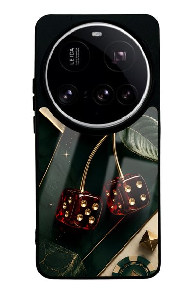 Spoyi Xiaomi 15Ultra Emerald Casino Cherry Design Glossy Phone Case