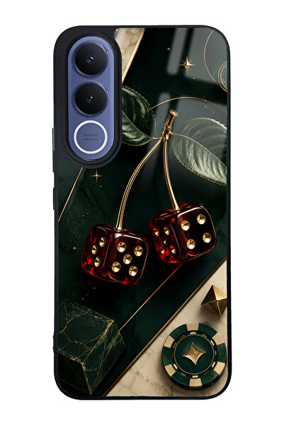 Spoyi Vivo V70 FE Emerald Casino Cherry Tasarımlı Glossy Telefon Kılıfı