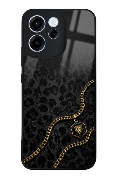 Spoyi Oppo Reno 15F Black Panther Gold Tasarımlı Glossy Telefon Kılıfı