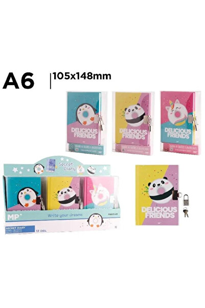 OEM Caiet A6 MP Main Paper mix modele multicolor cu lacat