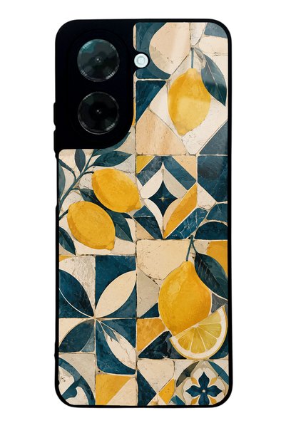 Spoyi حافظة هاتف لامعة بتصميم فسيفساء الليمون المتوسطي لهاتف Xiaomi Redmi A5